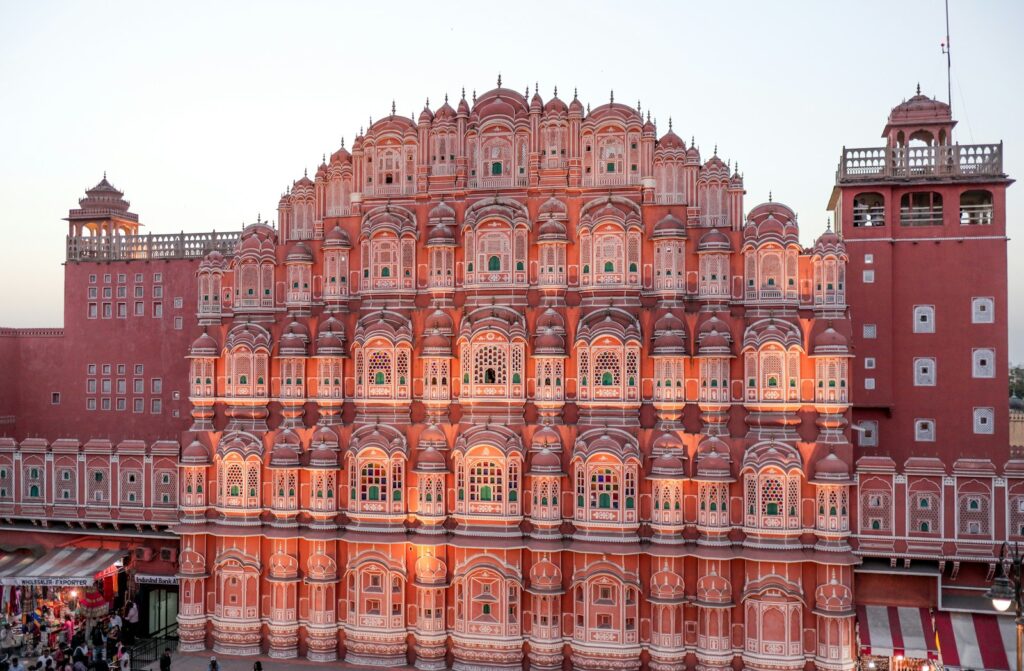 A large building with a lot of windows on top of it